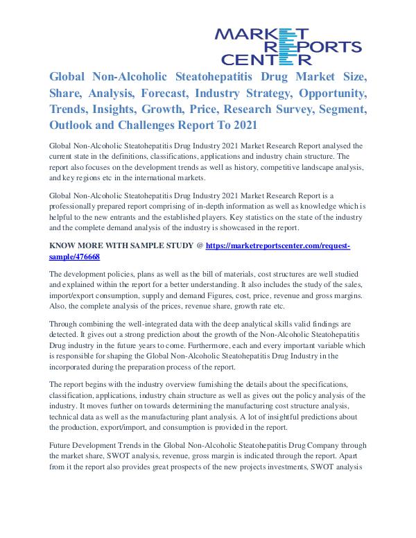 Non-Alcoholic Steatohepatitis Drug Market Trends Analysis To 2021 Non-Alcoholic Steatohepatitis Drug Market