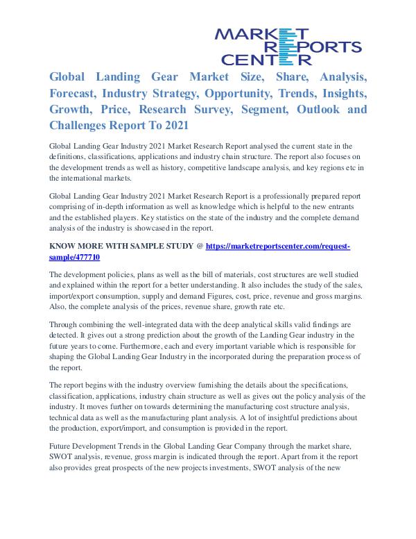 Landing Gear Market Analysis and Forecast to 2021 Landing Gear Market
