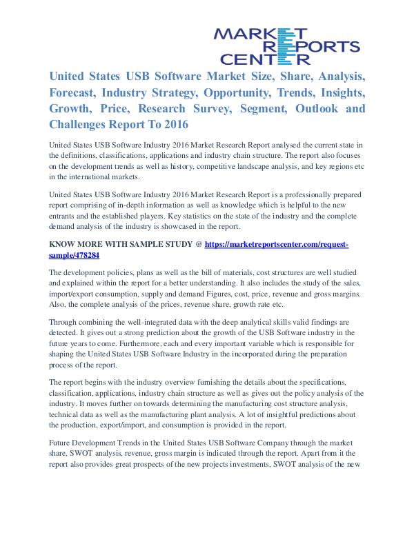 United States USB Software Market Challenges And Industry Share 2016 United States USB Software Market