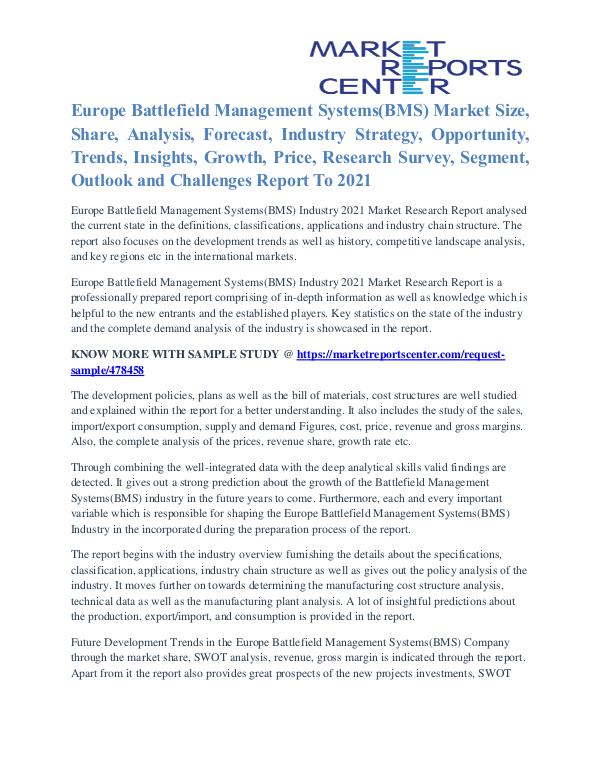 Europe Battlefield Management Systems(BMS) Market Key Vendors To 2021 Europe Battlefield Management Systems(BMS) Market