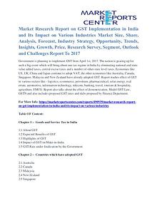 Recent Study - GST Implementation in India and Its Impact on Various