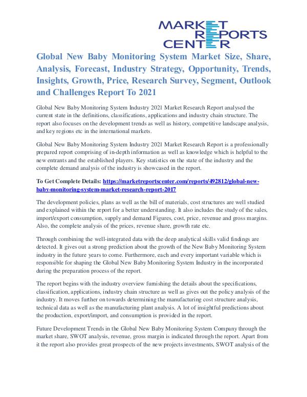 New Baby Monitoring System Market Major Players Analysis To 2021 New Baby Monitoring System Market