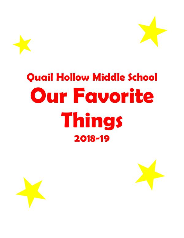 QHMS Favorite Things 2018-19 QHMS My Favorite Things 2018