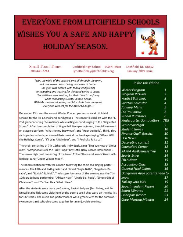 Small Town Times January Newsletter