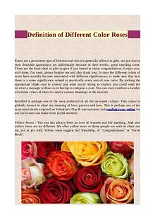 Definition of different color roses