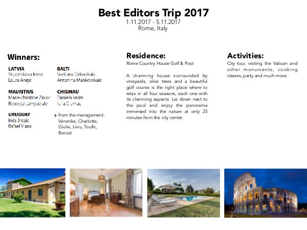 Best Editors 2017 Best Editors 2017 - Rome