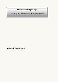 Philosophically Speaking: Annals of the International Philosophy Grou