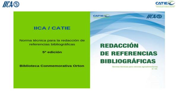 BCO: Redacción de referencias  IICA/CATIE Refbib