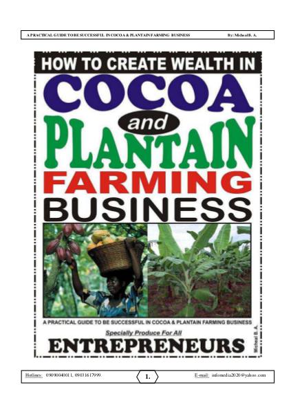 COCOA AND PLANTAIN BUSINESS (Guide) Nov. 2015