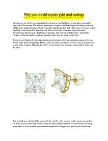 Why you should acquire gold stud earrings