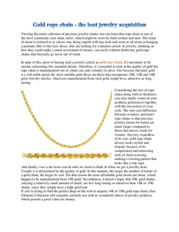 Gold rope chain - the best jewelry acquisition 1
