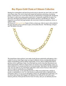 Buy Figaro Gold Chain at Ultimate Collection