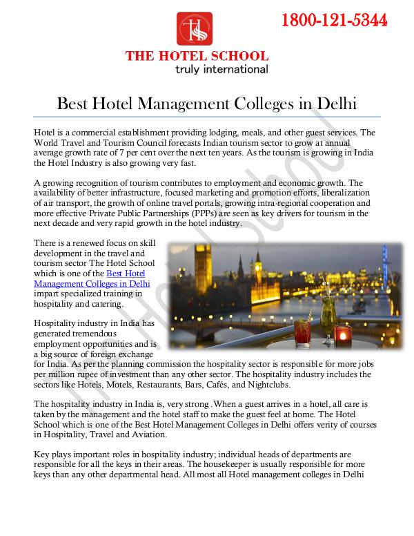 Best Hotel Management Colleges in Delhi Best Hotel Management Colleges in Delhi