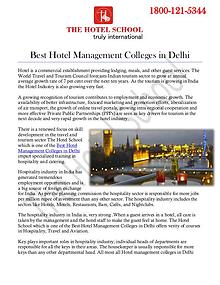Best Hotel Management Colleges in Delhi