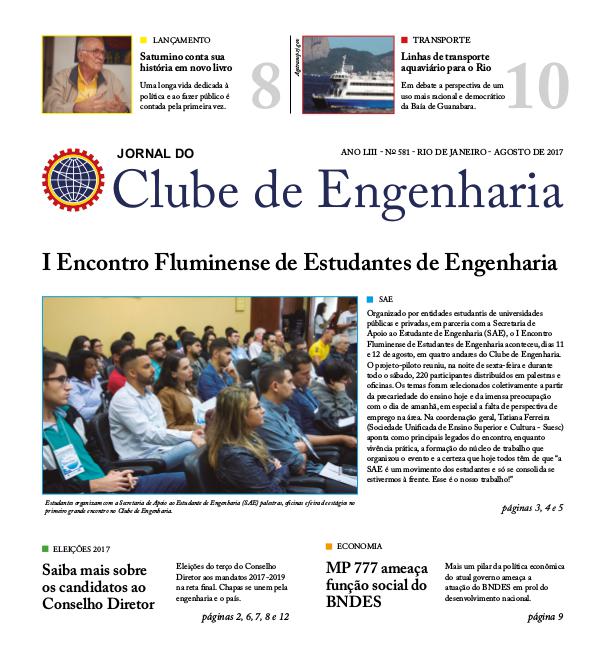 Jornal do Clube de Engenharia 581 (Agosto de 2017)