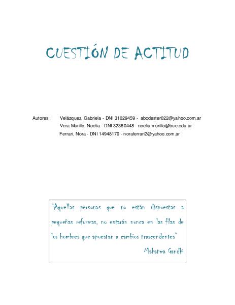 CUESTIÓN DE ACTITUD DIC 2015