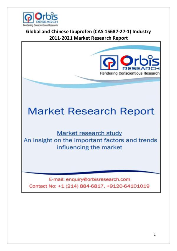 Industry Analysis Global & Chinese Ibuprofen (CAS 15687-27-1) Market
