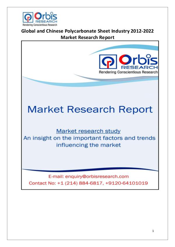 Industry Analysis Worldwide & Chinese Polycarbonate Sheet Market