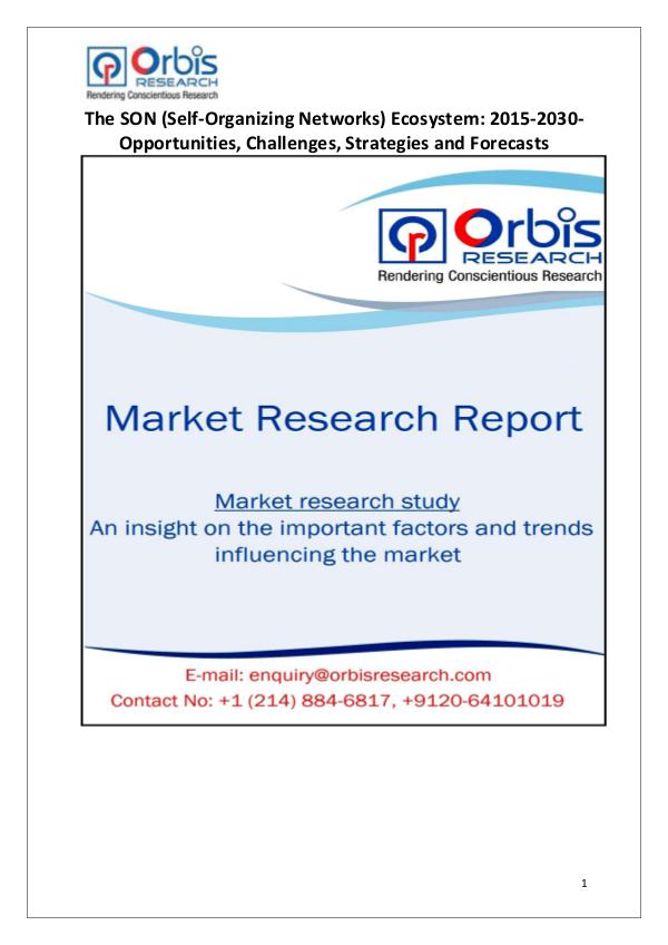 Industry Analysis 2015 Global SON (Self-Organizing Networks) Market