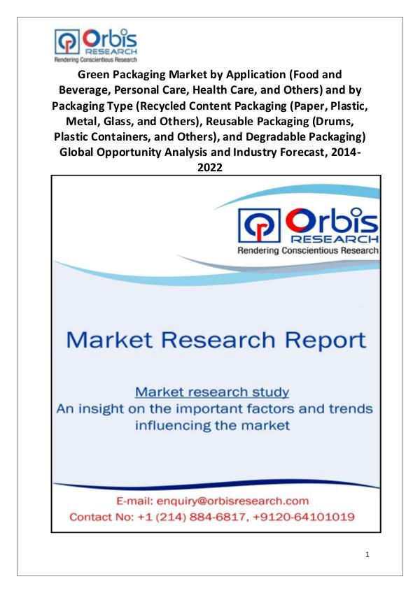 Industry Analysis Global Green Packaging Market Analysis 2014-2022