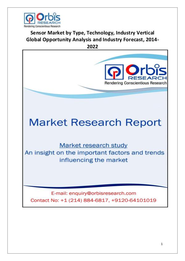 Industry Analysis Orbis Research: Global Sensor Market Current Trend