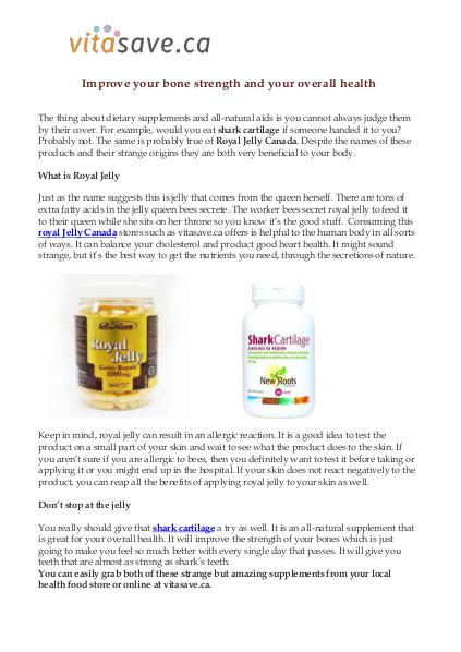 Vitasave.ca - Online health and supplement store Improve your bone strength and your overall health