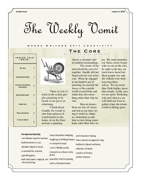 The Weekly Vomit Sample Volume