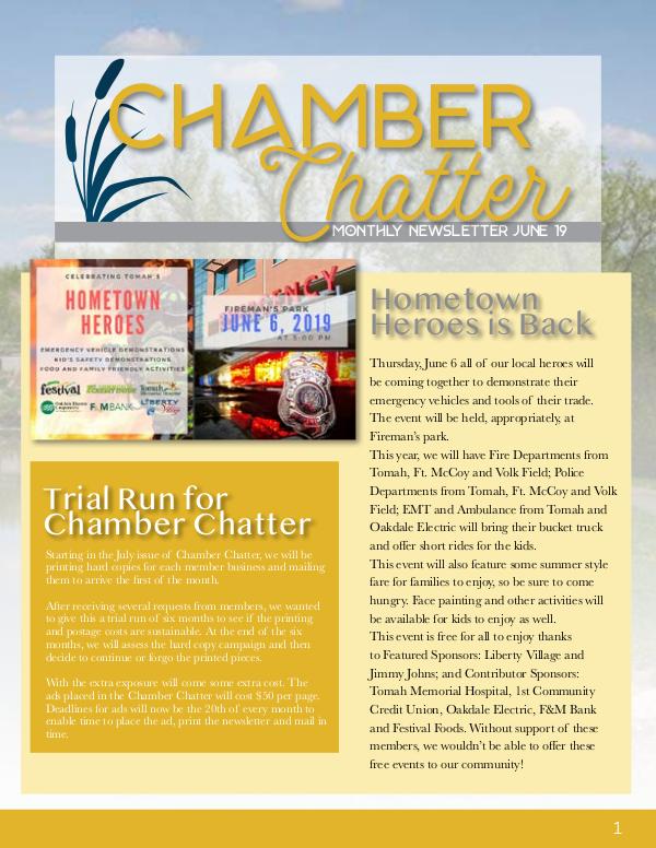 Tomah Chamber & Visitors Center Newsletter June Newsletter 2019