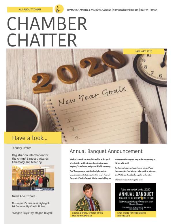 Tomah Chamber & Visitors Center Newsletter January Newsletter 2020