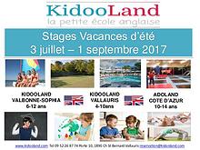 KidooLand Programme Estivale 2017