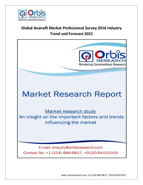 Market Research Report Share Analysis of Global Avanafil Market Professio
