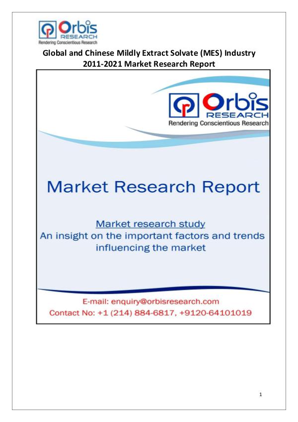 Global & China Mildly Extract Solvate (MES) Market