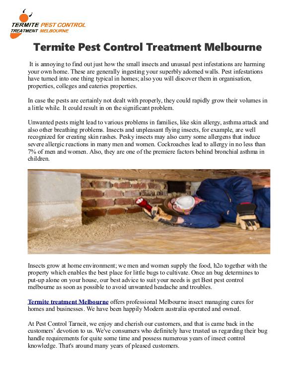Best Pest Control Melbourne Termite Treatment Inmelbourne