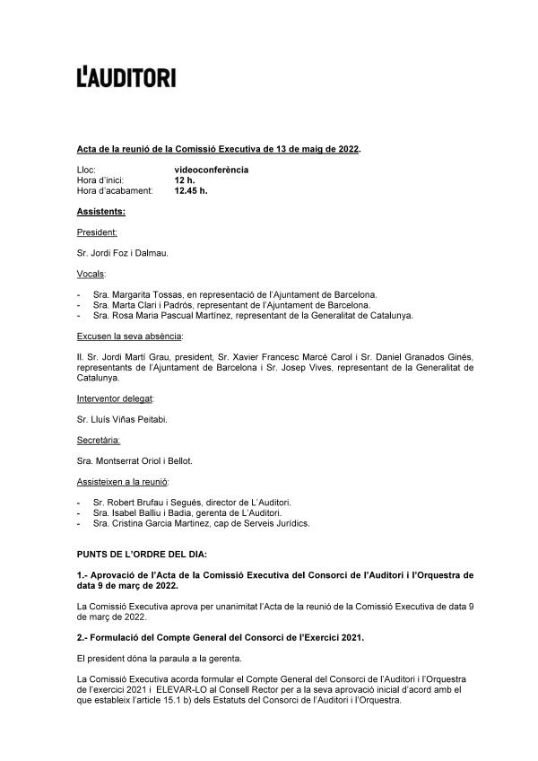 Acta Comissió Executiva 13_05_2022 Acta Comissió Executiva 13.05.22