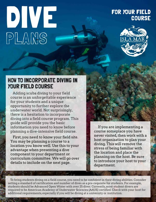 Isla Mar Research Expeditions How to Incorporate Diving in Your Field Course