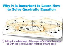 Why it is Important to Learn How to Solve Quadratic Equation