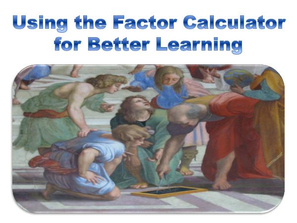 Using the Factor Calculator 1