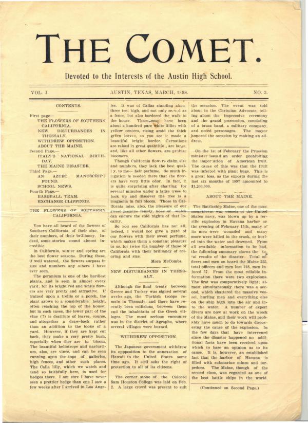 The Comet 1897 The Comet Vol I Issue 3