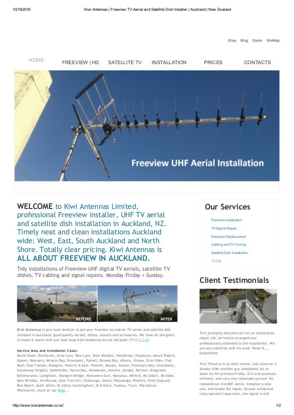 Kiwi Antennas Tidy installations of Freeview UHF digital TV aer