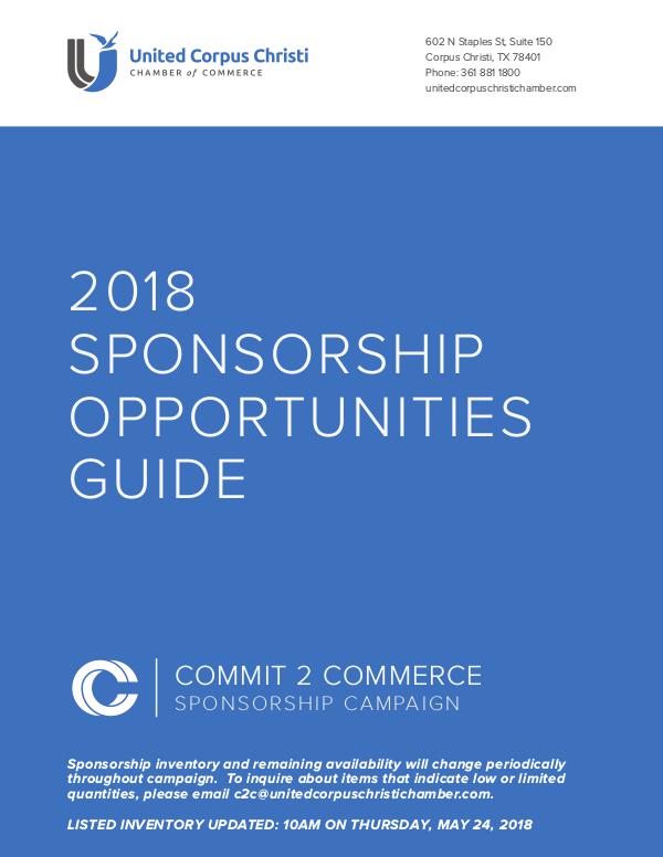 2018 C2C Campaign Book of Business C2C 2018 Sponsorship Opportunities Guide