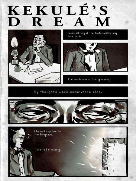 Cartoon: Kekulé's dream CARTOON: KEKULÉ´S DREAM