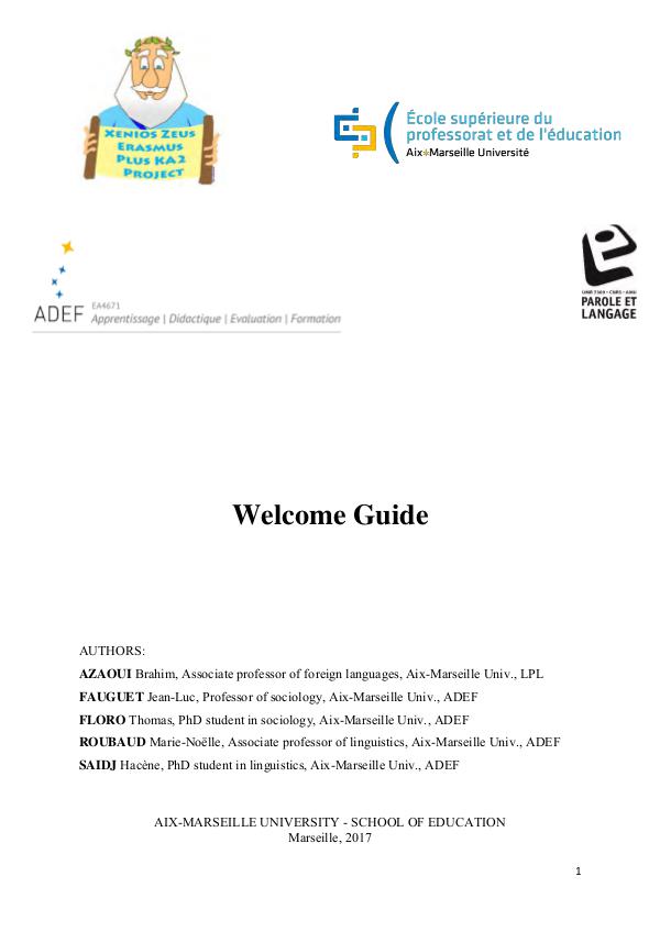 Welcome Guide by the University of Aix-Marseille, France Welcome Guide France - EN