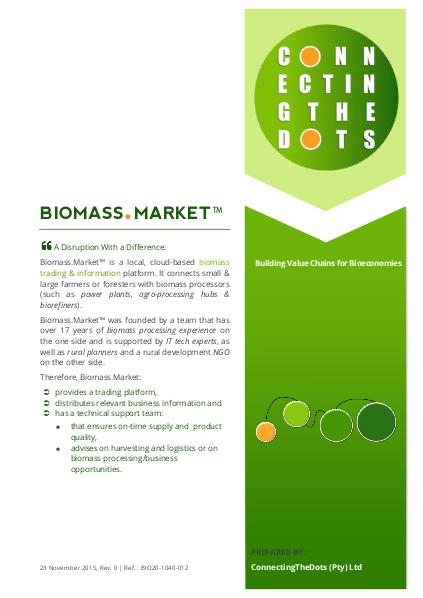 BIOMASS.MARKET™ - A Disruption With a Difference November 2015