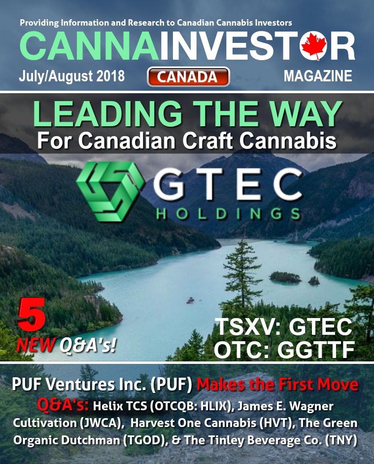 Canadian CANNAINVESTOR Magazine July / August 2018