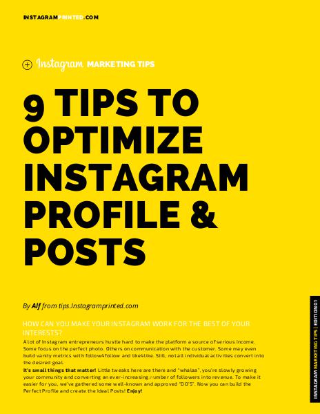 9 WAYS TO OPTIMIZE INSTAGRAM PROFILE & POSTS Edition 01