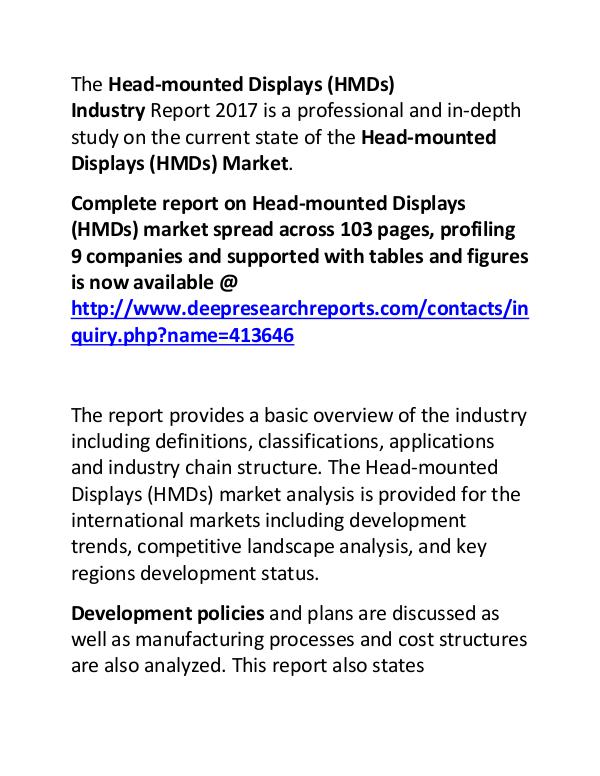 Head-mounted Displays Industry Market Trends, Share, Size and 2022 Head-mounted Displays Industry Market Trends, Shar