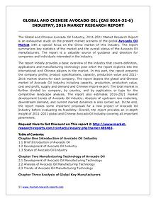 Global Avocado Oil Market Forecast Study 2011-2021