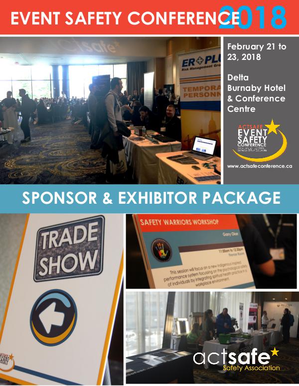 Actsafe Event Safety Conference 2018 2018 Sponsorship & Exhibitor Package