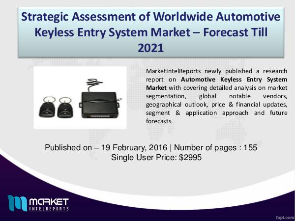 Market Challenges of Automotive Keyless Entry System Market 1