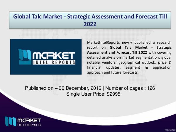 Market Challenges of Talc Market, 2016-2022 1